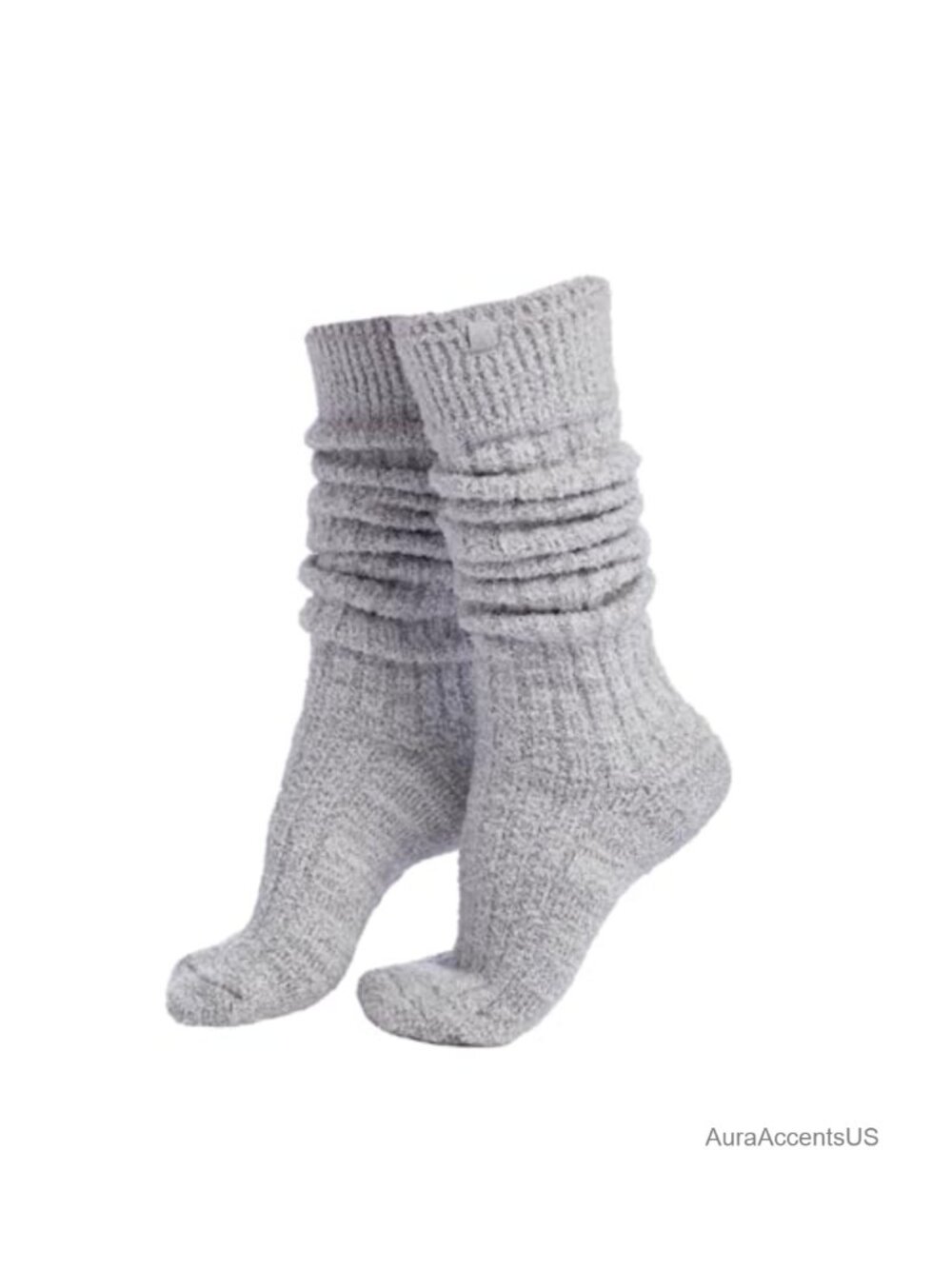 Plush Marshmallow Slouch Socks with Non Slip Grippers Cozy Lounge Socks